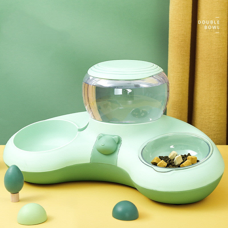 Crescent Dual Auto Water and Food Feeder Bowl