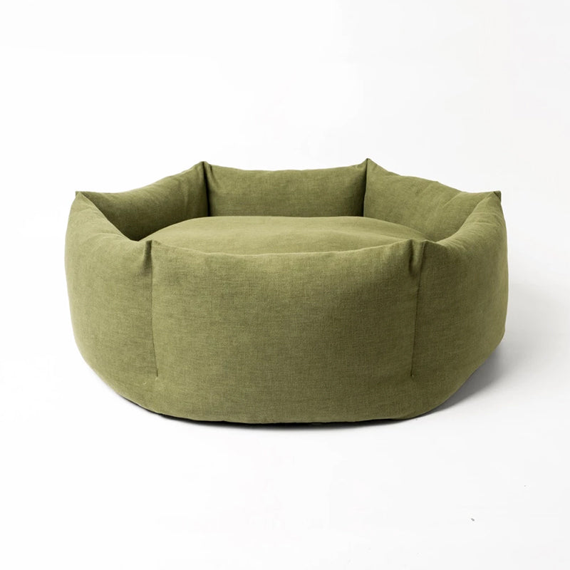 Green bean bag chair on a white background