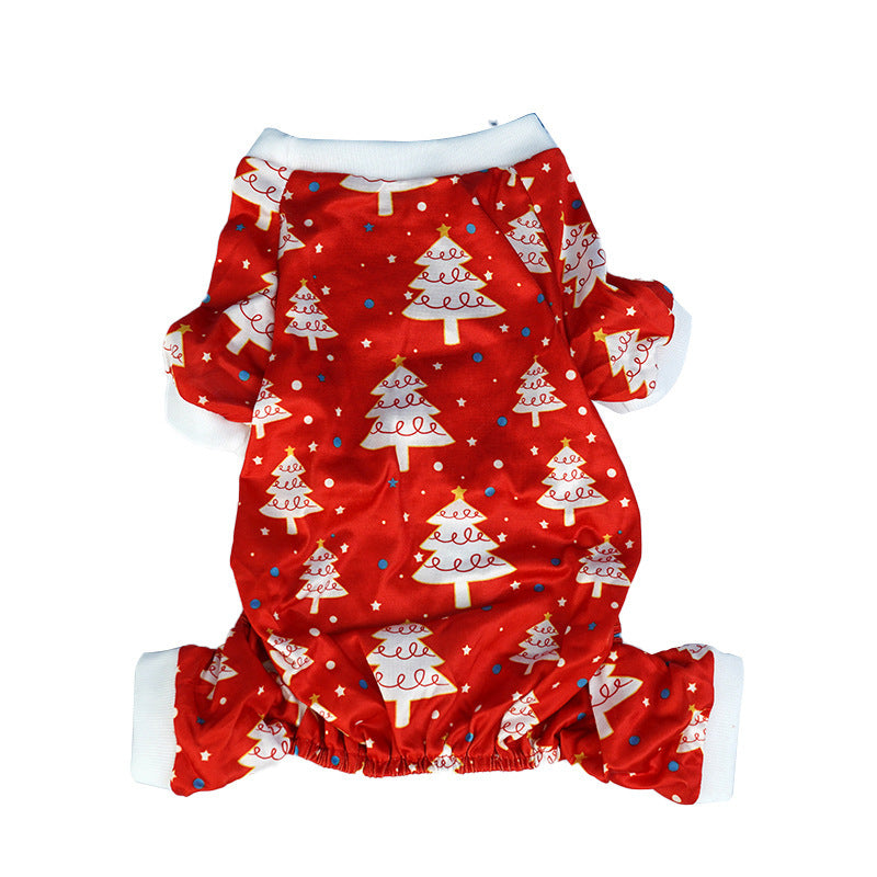 Red diaper with Christmas tree pattern on a white background