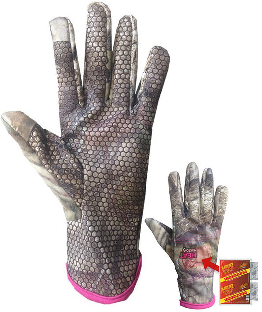 Heat Factory fleece gloves with textured palm grip