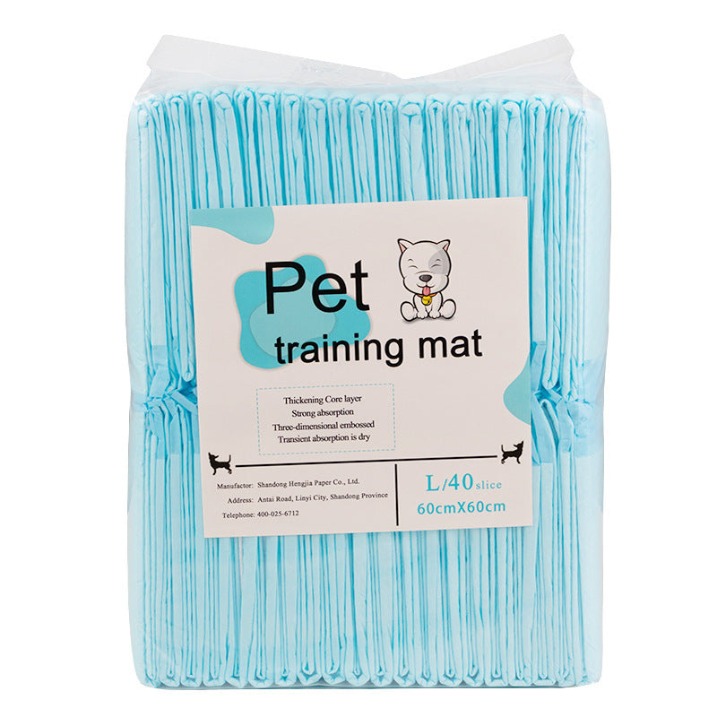 Packaged pet training mat with brand label on a white background