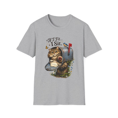 If I Fit... I Sit |  Mailbox Cat Shirt | Funny Mailbox Kitty Tee | Cute Cat Lover Gift