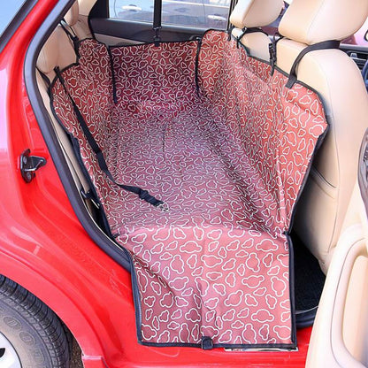 Car seat cover with floral pattern in a car interior