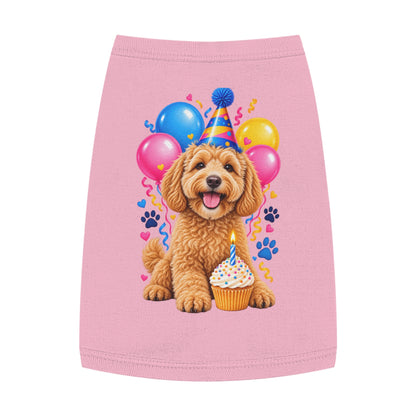 Pink dog birthday tank top for birthday parties and photos