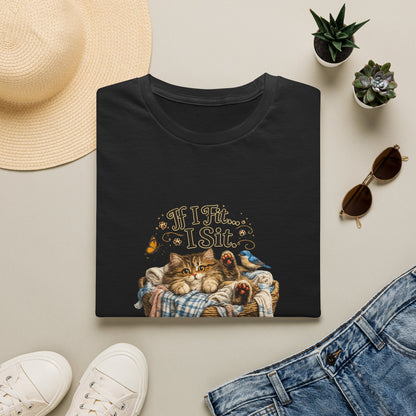 If I Fit... I Sit.™ Laundry Basket Cat Shirt | Funny Laundry Kitty Tee | Cute Cat Lover Gift