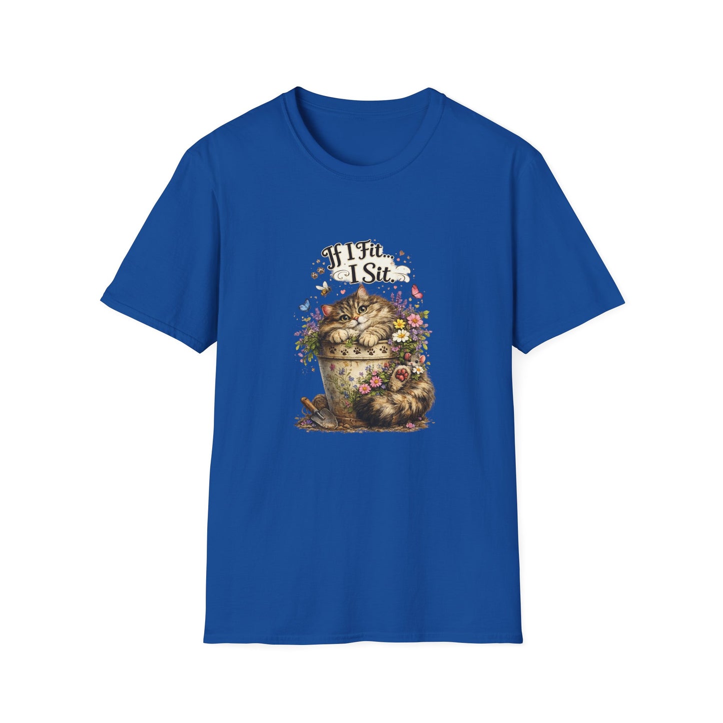 If I Fit... I Sit™ Flower Pot Cat Shirt | Funny Gardening Cat Tee | Plant Lover Gift