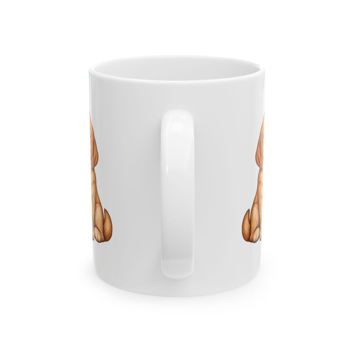 White ceramic puppy and kitten mug in 11 oz and 15 oz sizes