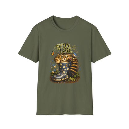 If I Fit... I Sit | Rain Boot Cat Shirt | Funny Kitty Tee | Cute Cat Lover Gift