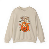 If I Fit, I Sit Halloween Cat Sweatshirt – Pumpkin Cat Crewneck