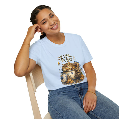 If I Fit... I Sit | Cookie Jar Cat Shirt | Funny Baking Kitty Tee | Cute Cat Lover Gift