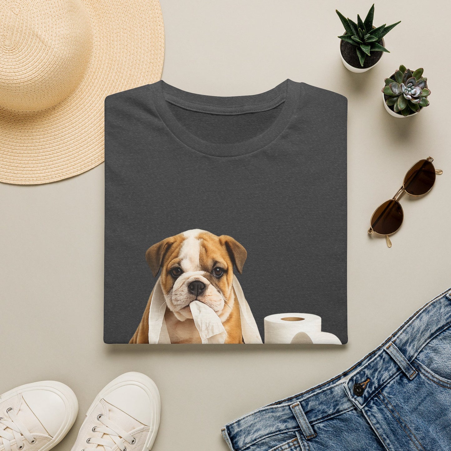 Trouble Maker Bulldog Puppy T-Shirt – Cute & Funny Dog Graphic