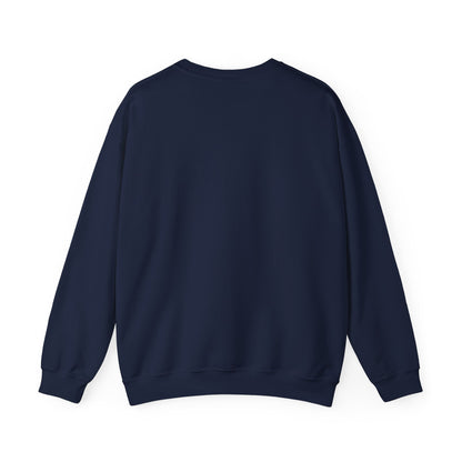 Back view of navy sweatshirt