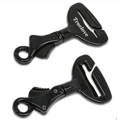 Two black metal clamps with 'TrueLove' branding on a white background