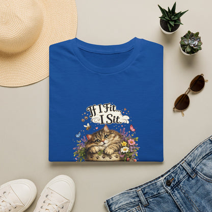 If I Fit... I Sit™ Flower Pot Cat Shirt | Funny Gardening Cat Tee | Plant Lover Gift