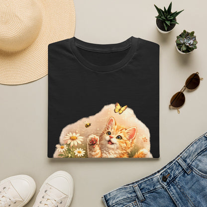 Cute Kitten Flower Garden T-Shirt
