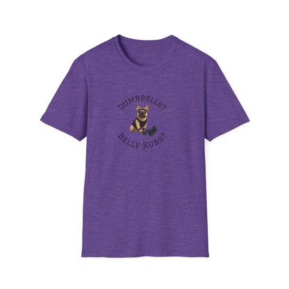 Copy of French Bulldog Dog Lover Workout Tee –“Belly Rubs or Dumbbells?”