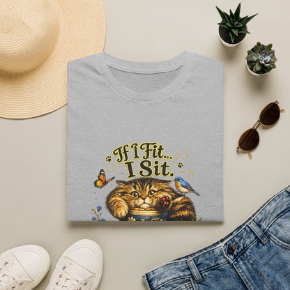 If I Fit... I Sit | Rain Boot Cat Shirt | Funny Kitty Tee | Cute Cat Lover Gift