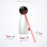 Cat toy with laser light on a white background