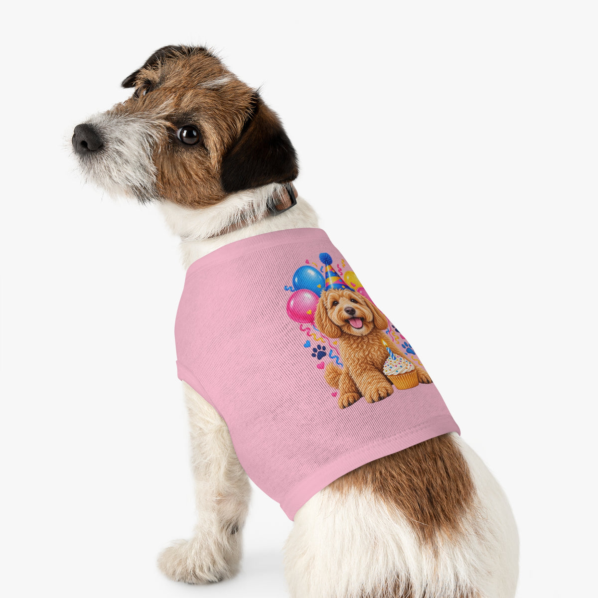 Pink dog birthday tank top for birthday parties and photos