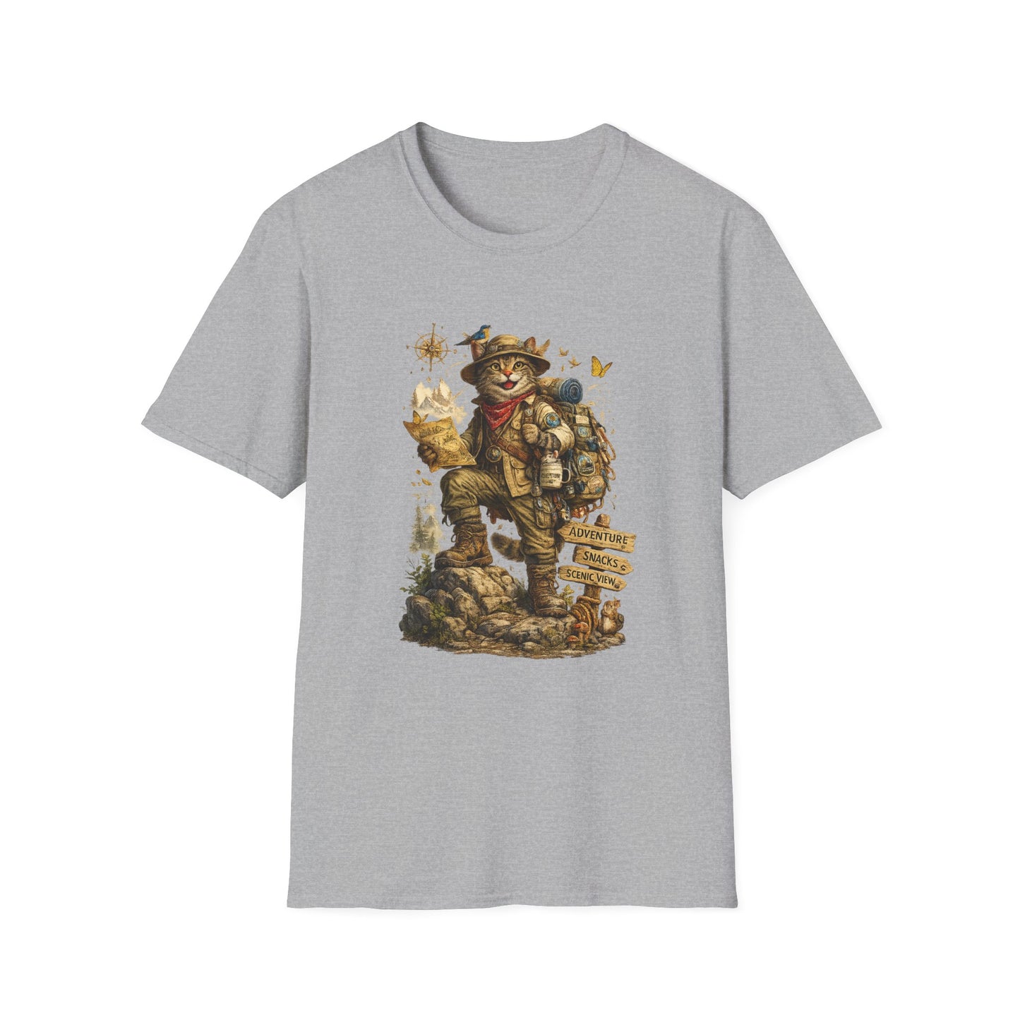 Adventure Cat Hiking Shirt | Funny Backpacking Cat T-Shirt |