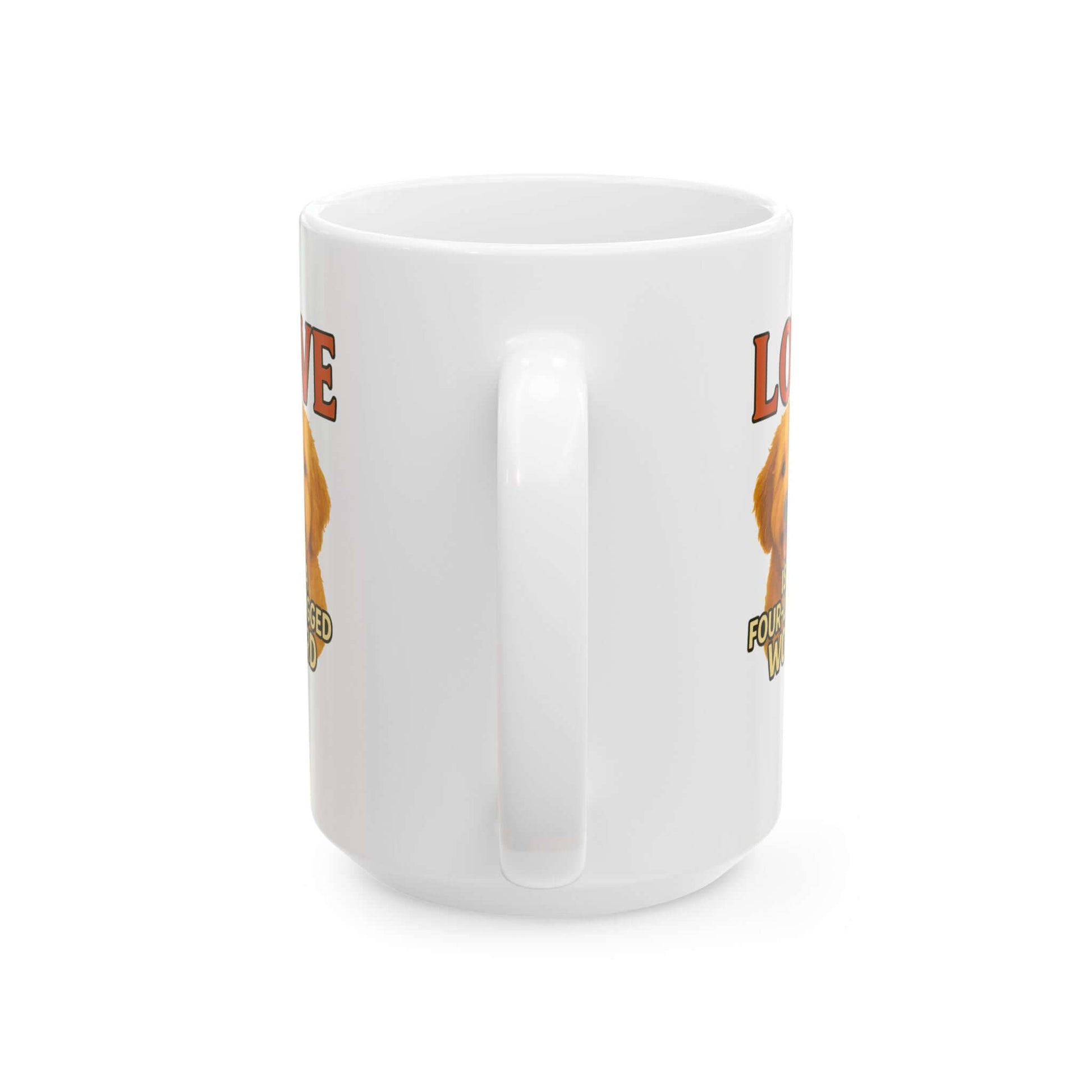 Goldendoodle Coffee Mug-“Love Is a Four-Legged Word” for dog lovers, perfect pet supplies and accessories.