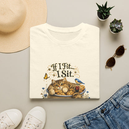 If I Fit... I Sit | Cookie Jar Cat Shirt | Funny Baking Kitty Tee | Cute Cat Lover Gift