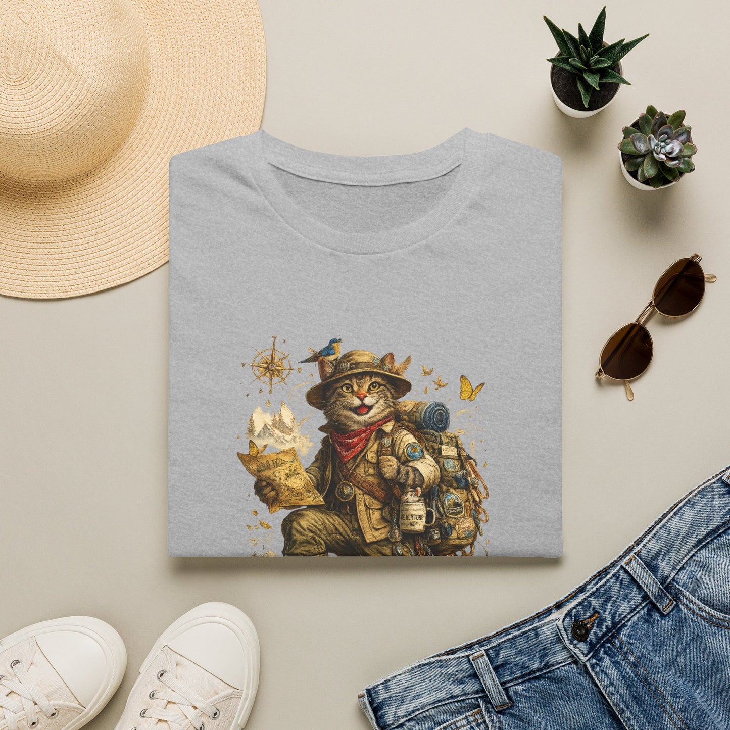 Adventure Cat Hiking Shirt | Funny Backpacking Cat T-Shirt |