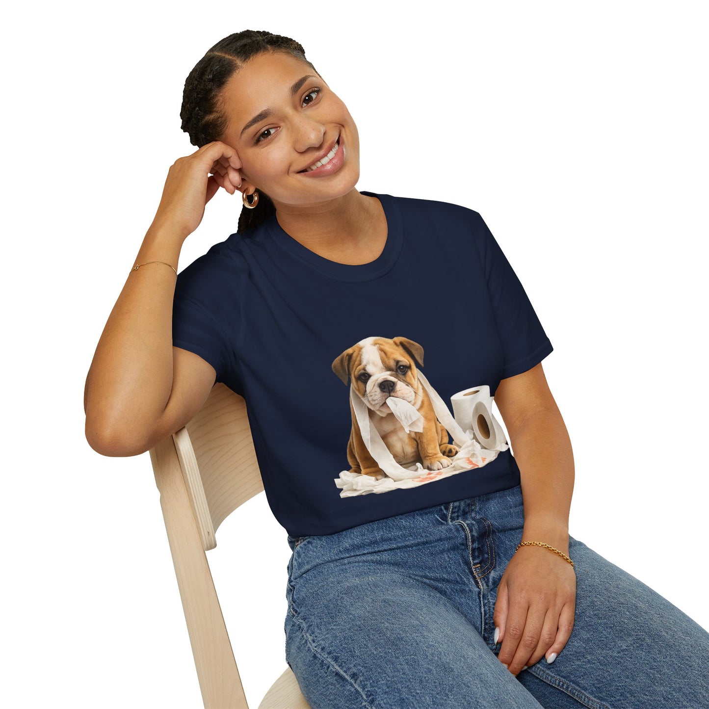 Trouble Maker Bulldog Puppy T-Shirt – Cute & Funny Dog Graphic