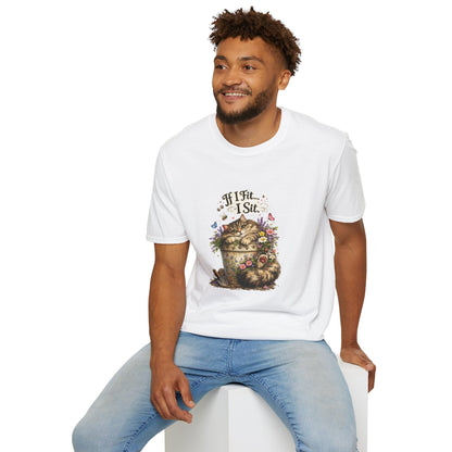 If I Fit... I Sit™ Flower Pot Cat Shirt | Funny Gardening Cat Tee | Plant Lover Gift