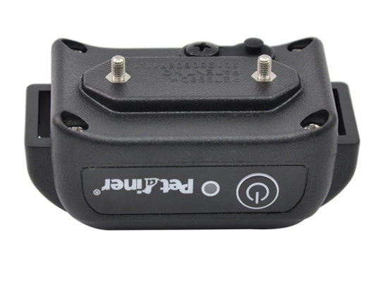 Black electronic device with 'Petainer' branding on a white background