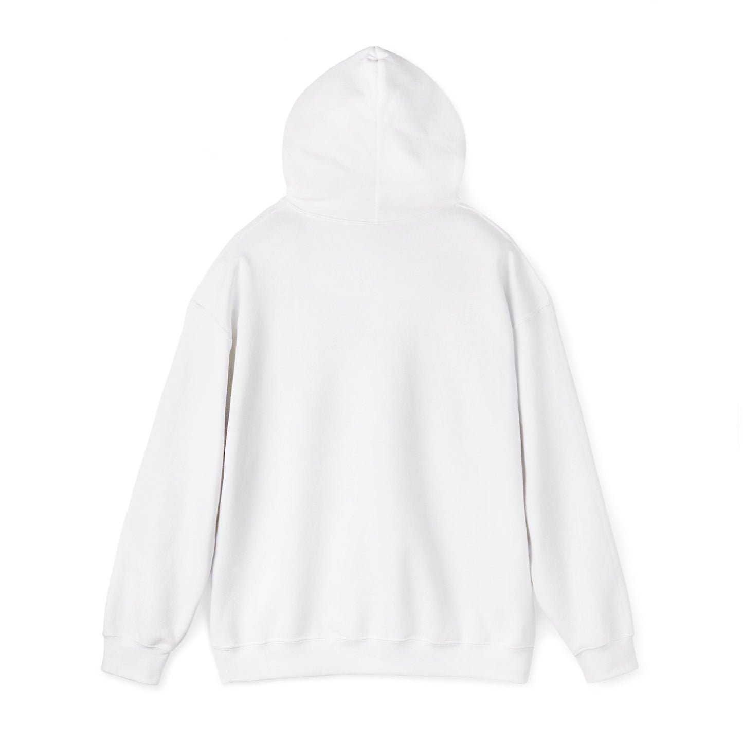 Back View of a White hoodie on a white background