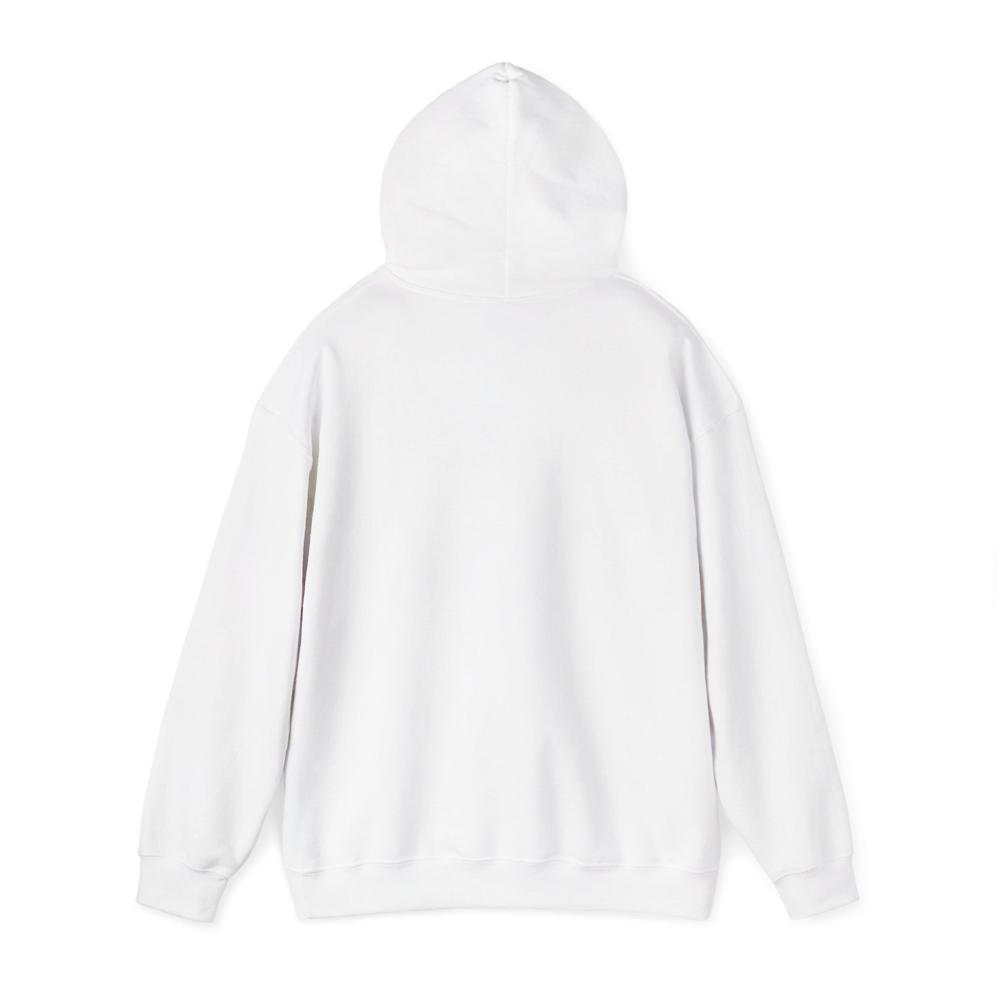 Back View of a White hoodie on a white background