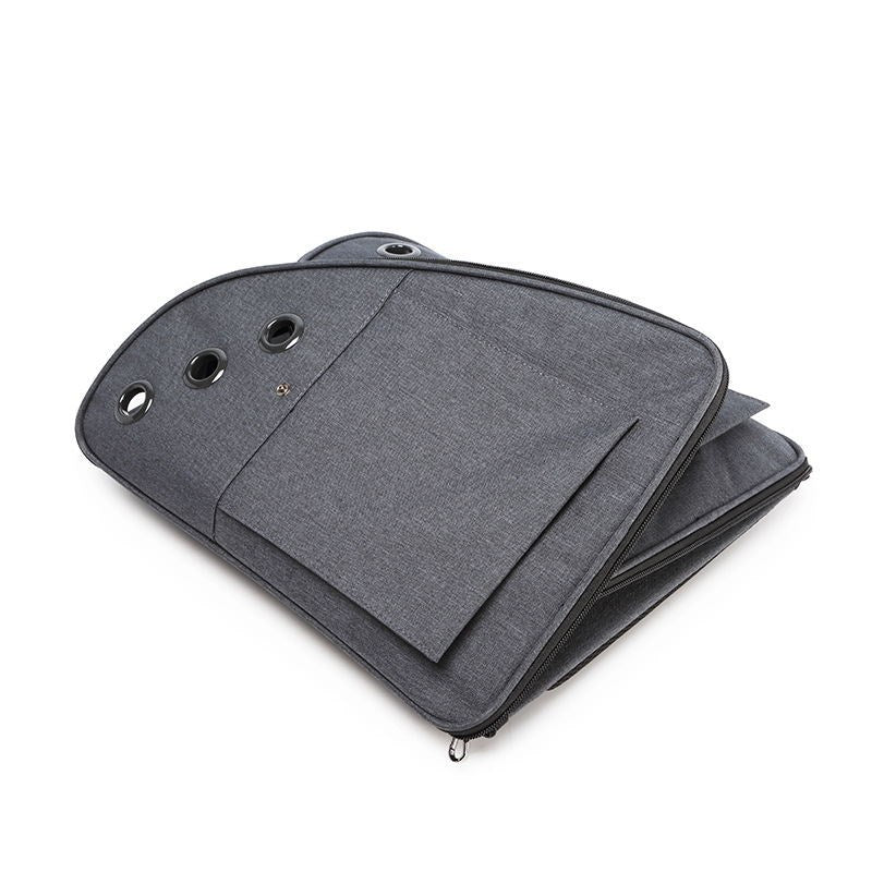 Gray car seat cover with multiple straps on a white background