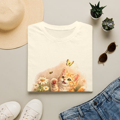 Cute Kitten Flower Garden T-Shirt