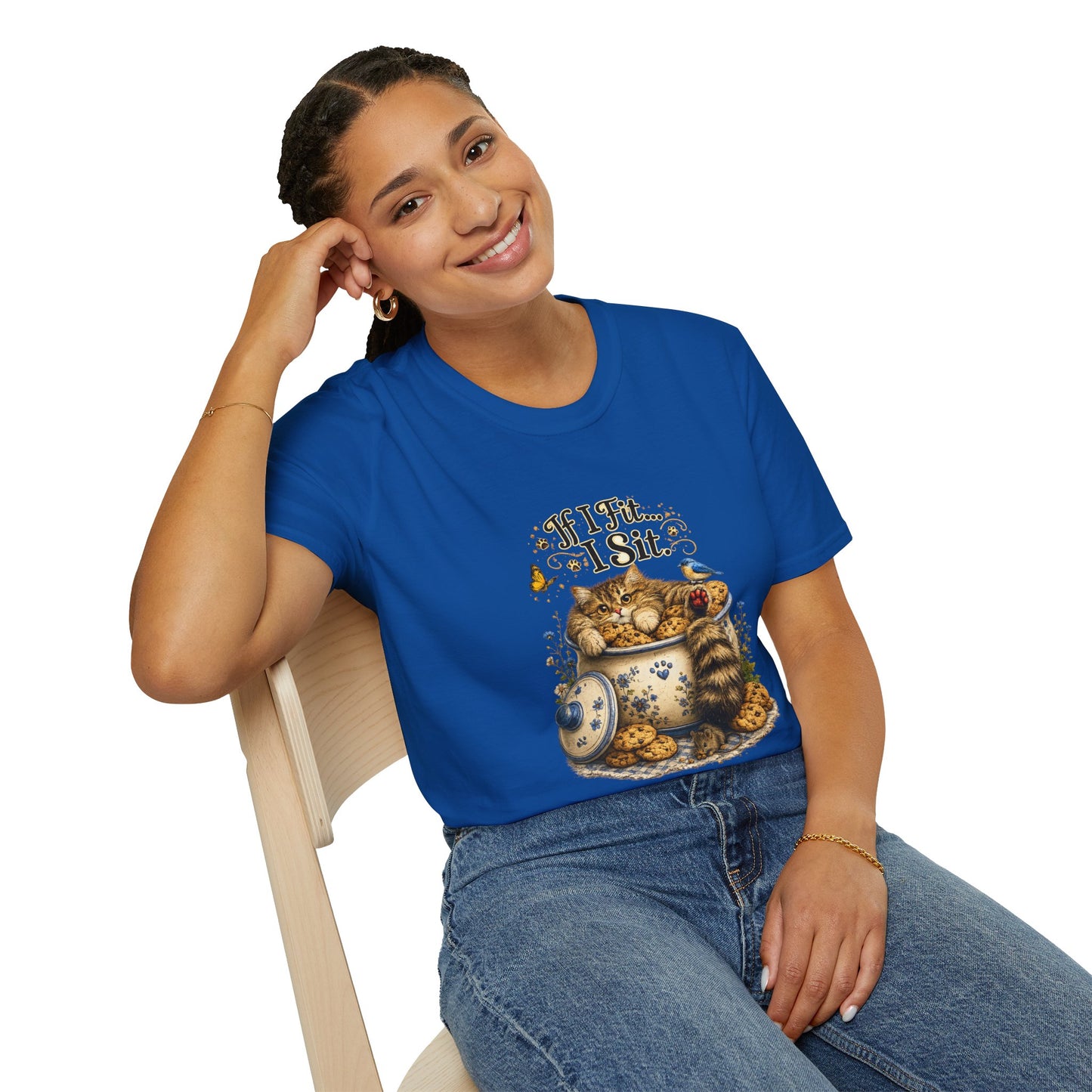 If I Fit... I Sit | Cookie Jar Cat Shirt | Funny Baking Kitty Tee | Cute Cat Lover Gift