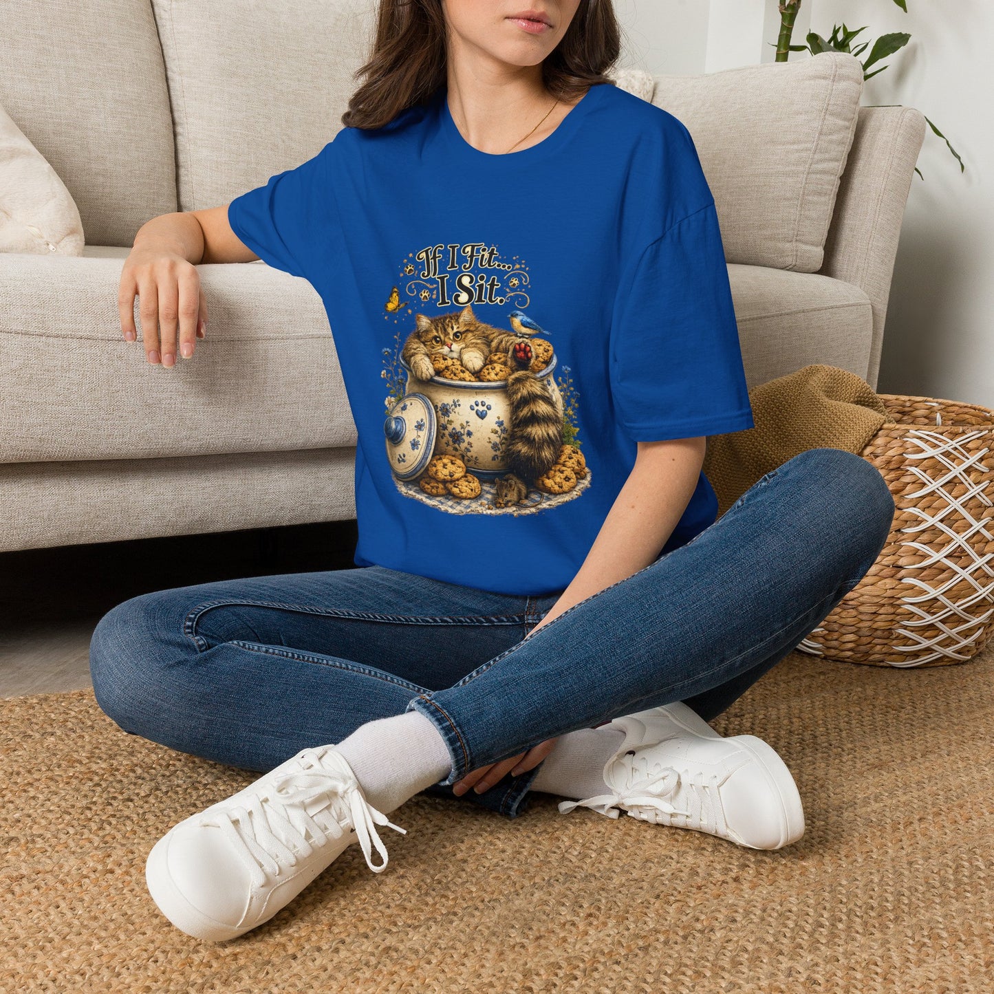 If I Fit... I Sit | Cookie Jar Cat Shirt | Funny Baking Kitty Tee | Cute Cat Lover Gift