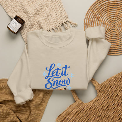 Let It Snow Golden Retriever Puppy Sweatshirt | Unisex Winter Crewneck
