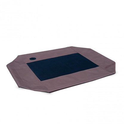 Hexagonal mat with a dark blue center and gray border on a white background