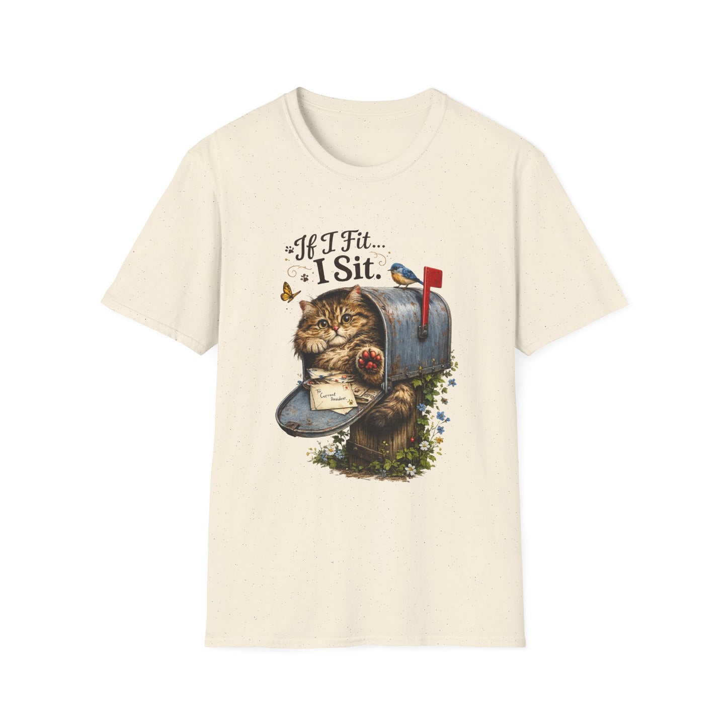 If I Fit... I Sit |  Mailbox Cat Shirt | Funny Mailbox Kitty Tee | Cute Cat Lover Gift