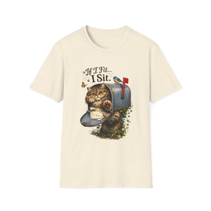 If I Fit... I Sit |  Mailbox Cat Shirt | Funny Mailbox Kitty Tee | Cute Cat Lover Gift