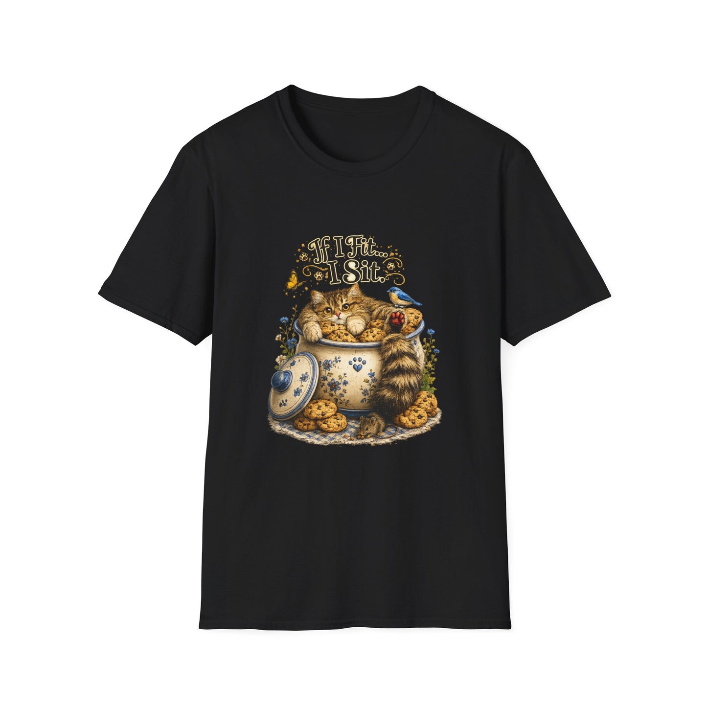 If I Fit... I Sit | Cookie Jar Cat Shirt | Funny Baking Kitty Tee | Cute Cat Lover Gift