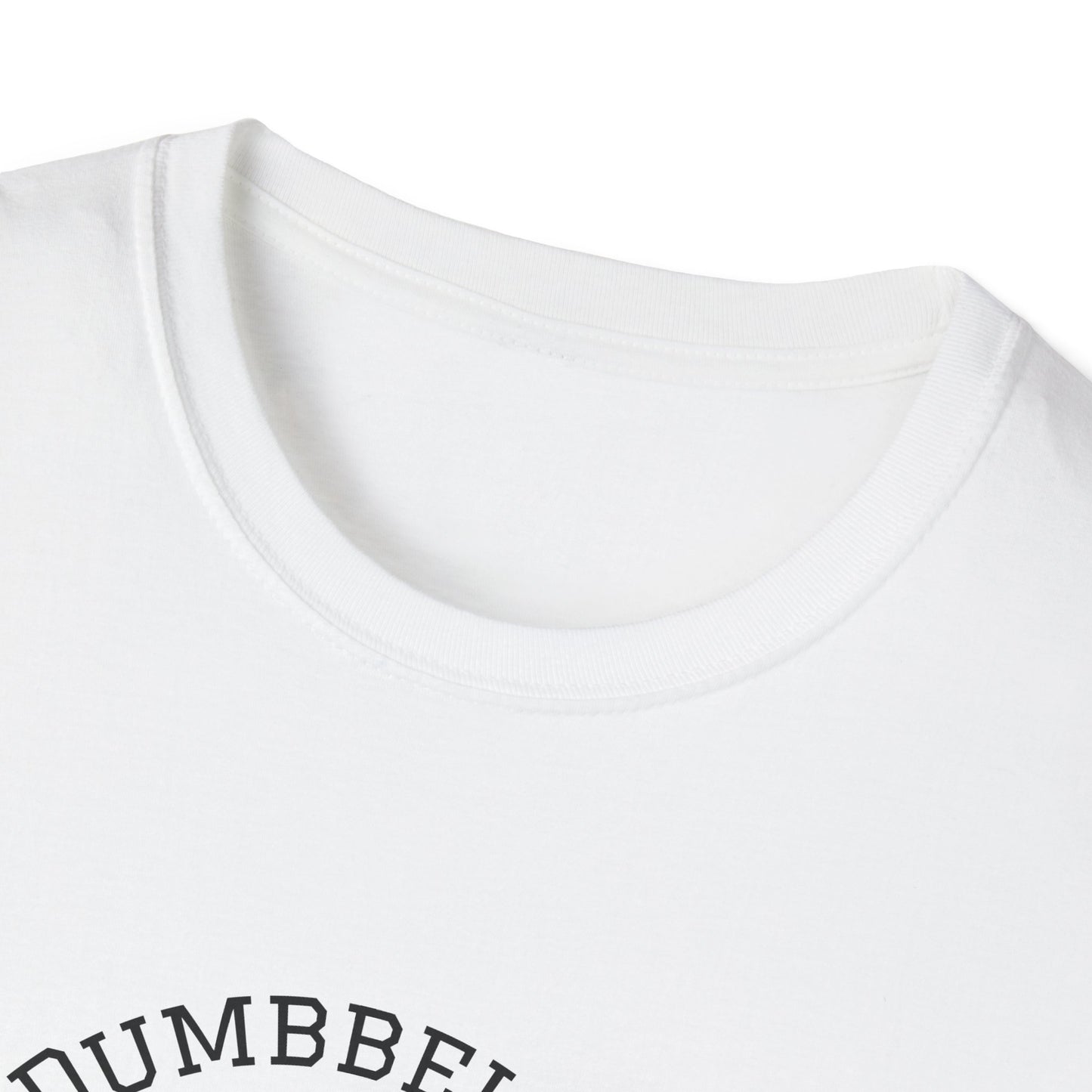 Close-up of a white t-shirt with 'NUMBEBE' printed on it.