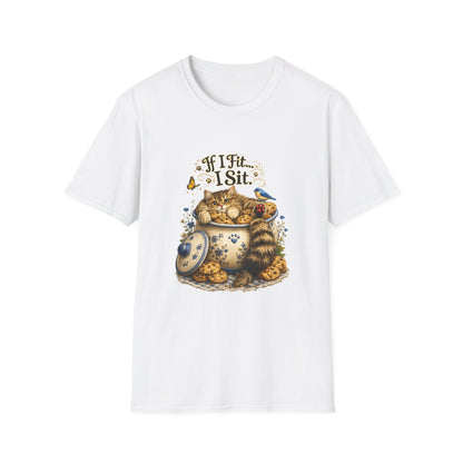 If I Fit... I Sit | Cookie Jar Cat Shirt | Funny Baking Kitty Tee | Cute Cat Lover Gift