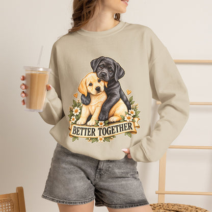 Better Together Puppy Crewneck Sweatshirt – Dog Lover Gift
