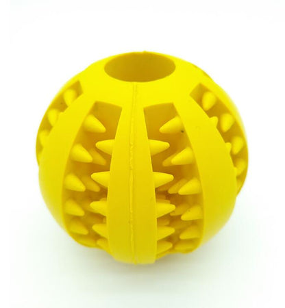 Yellow textured ball on a white background