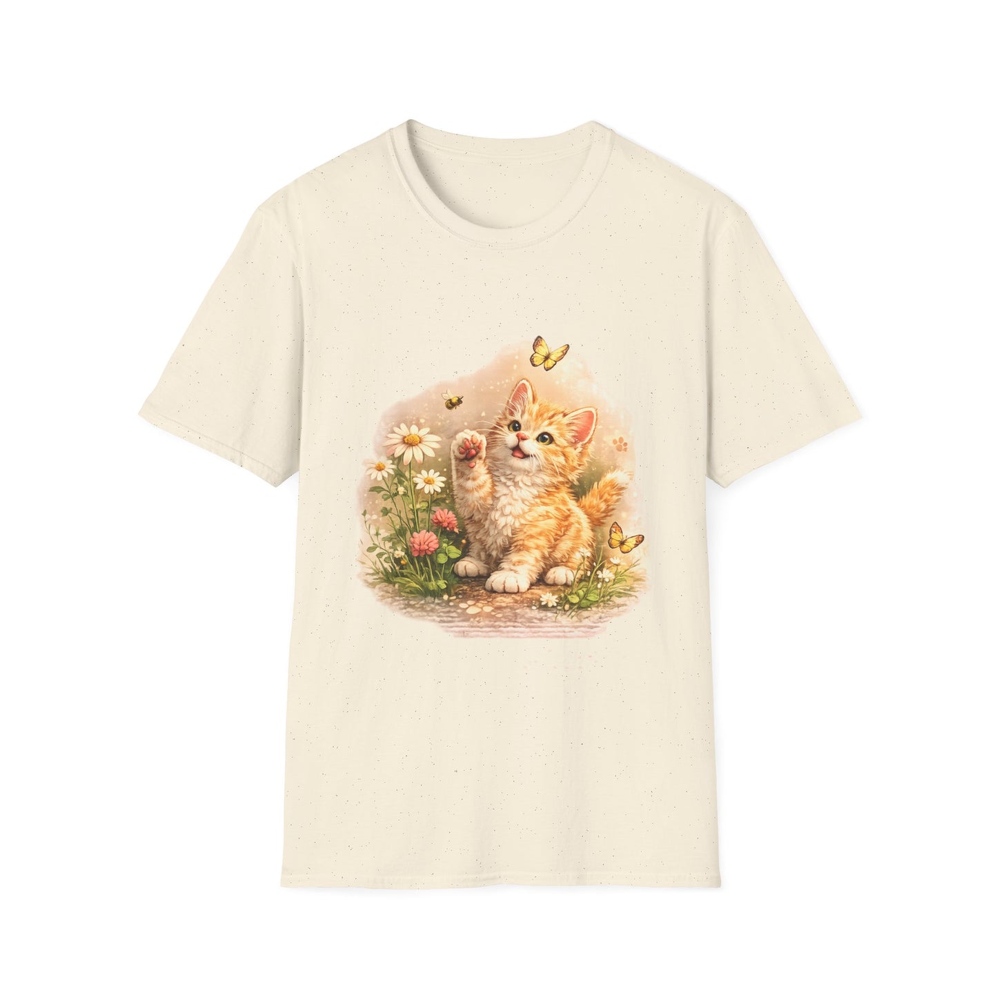Cute Kitten Flower Garden T-Shirt