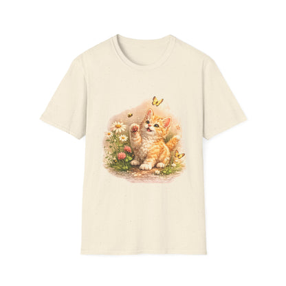 Cute Kitten Flower Garden T-Shirt