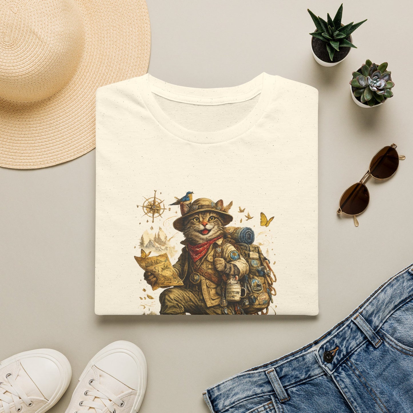 Adventure Cat Hiking Shirt | Funny Backpacking Cat T-Shirt |