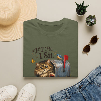 If I Fit... I Sit |  Mailbox Cat Shirt | Funny Mailbox Kitty Tee | Cute Cat Lover Gift