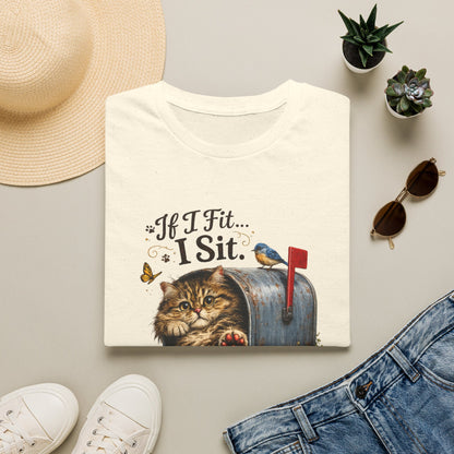 If I Fit... I Sit |  Mailbox Cat Shirt | Funny Mailbox Kitty Tee | Cute Cat Lover Gift